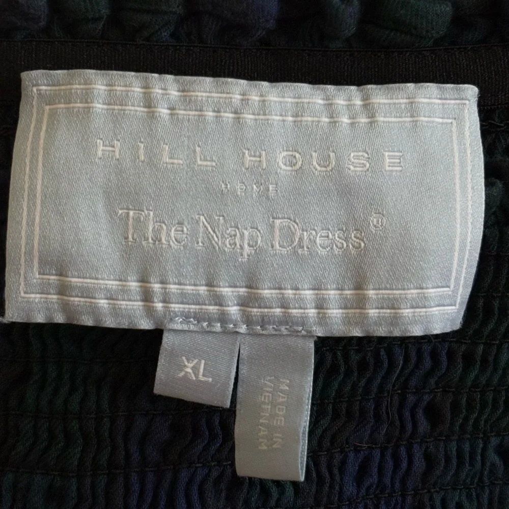 Hill House Home The Norah Nap Tartan Long Cuffed Sleeve Smock Dress Sz XL Preppy